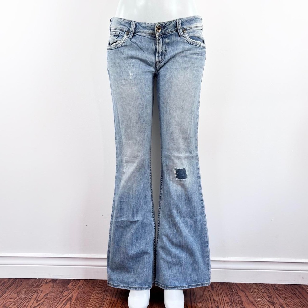 vintage y2k low rise faded flare jeans